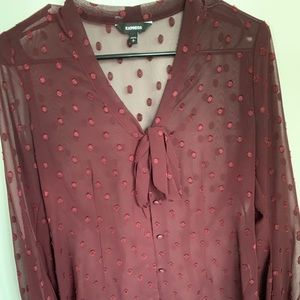 Burgundy button down Blouse